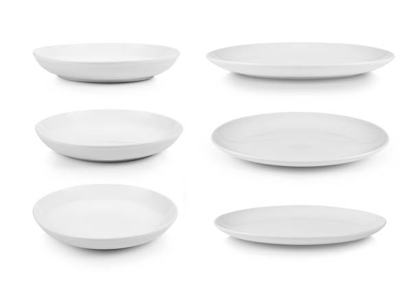 istock set of plate on white background 1221387071
