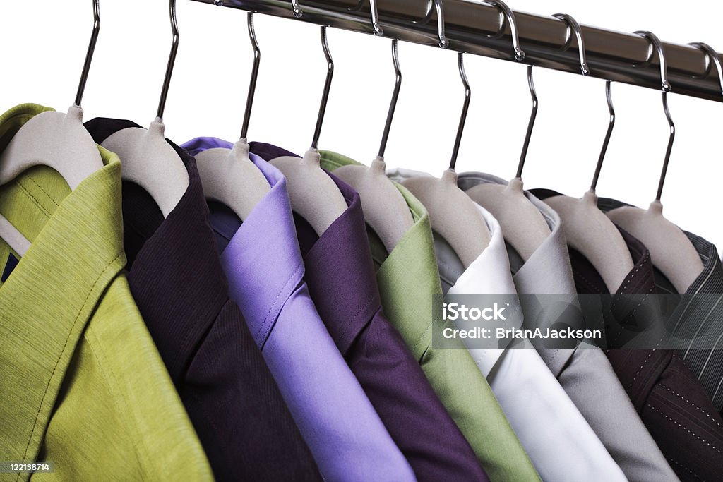 Clothes on a hanger  Dry Cleaned Stock Photo