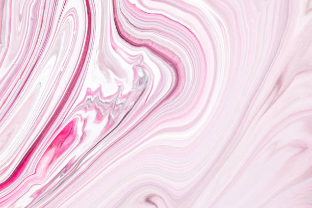 istock Fluid art texture. Background with abstract swirling paint effect. Liquid acrylic picture that flows and splashes. Mixed paints for interior poster. Pink, gray and white overflowing colors. 1221387295