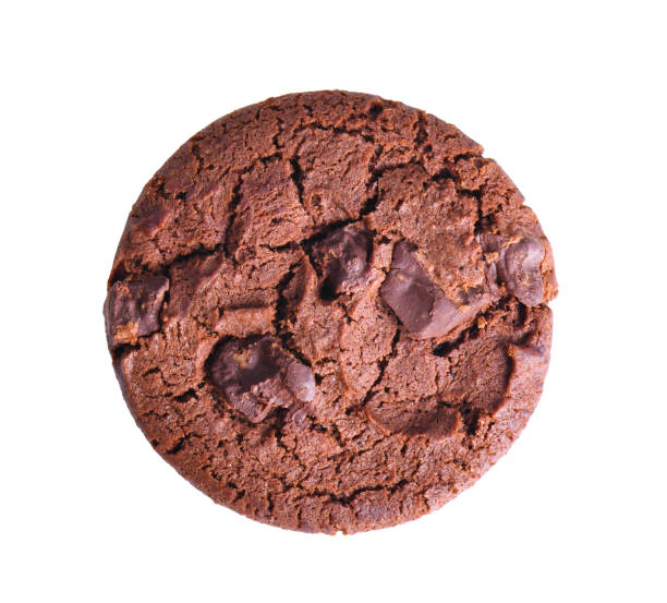 istock dark chocolate soft cookies isolated on white background 1221388033