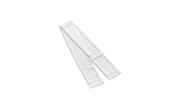 istock Blank white knitted soccer scarf mockup, top side view 1221389652