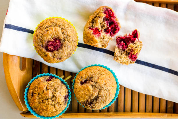 istock banana and raspberry muffin close up 1221395388
