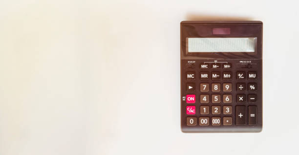istock calculator isolated on white background, device for calculating the numbers 1221396416