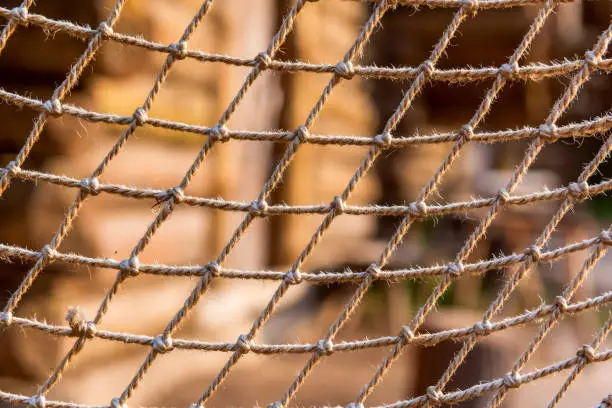 Close up photo of handmade fishnet.