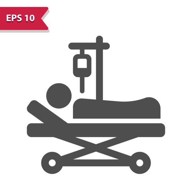 Patient Icon Professional, pixel perfect icon optimized for both large and small resolutions. EPS 10 format. 12x size for preview. stretcher stock illustrations