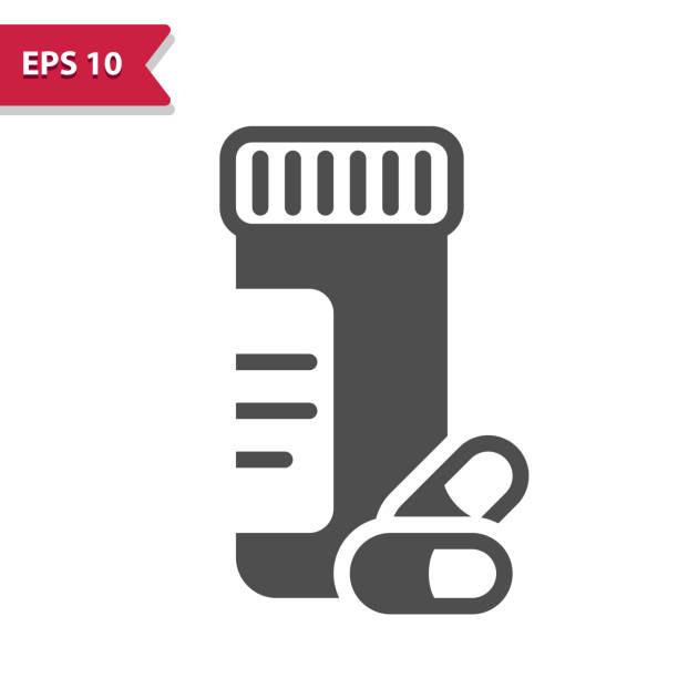 Pill Bottle Icon Professional, pixel perfect icon optimized for both large and small resolutions. EPS 10 format. 12x size for preview. pill bottle stock illustrations