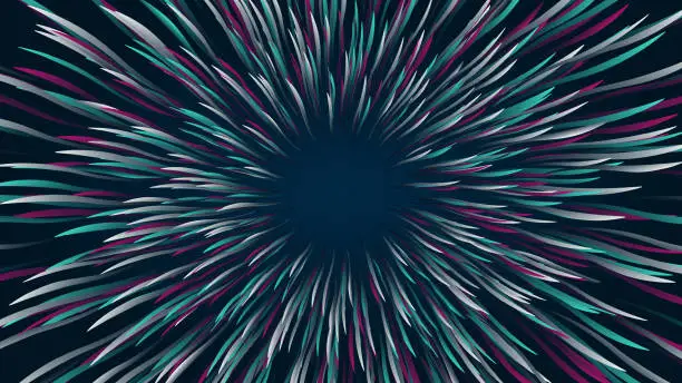 Vector illustration of Light zoom rays effect background , Neon radial lines wallpaper . vector illustration .