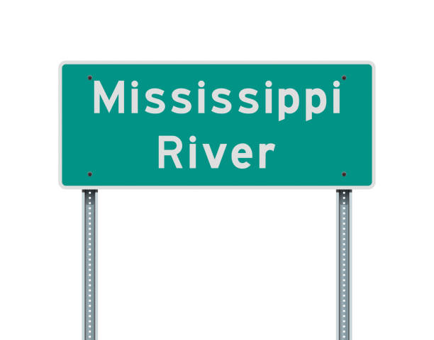 дорожный знак реки миссисипи - mississippi river illustrations stock illustrations