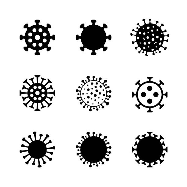 ilustraciones, imágenes clip art, dibujos animados e iconos de stock de conjunto de iconos vectoriales de coronavirus - infección viral