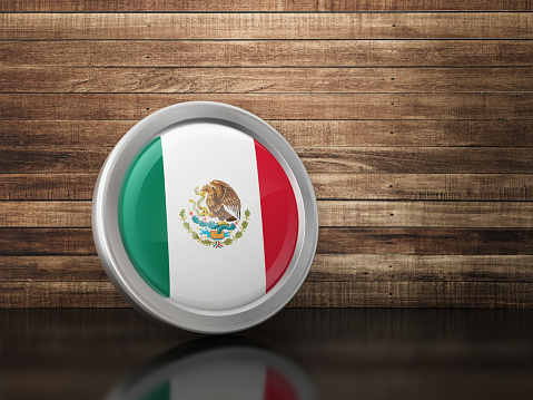 MEXICAN Flag Icon - 3D Rendering