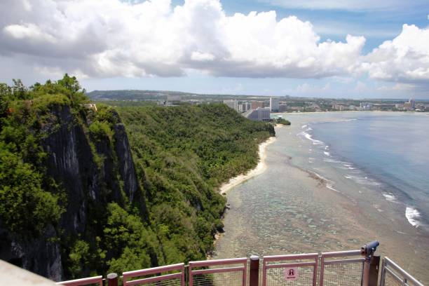 Tumon coast viewed from the Two Lover's Point on Guam, USA.