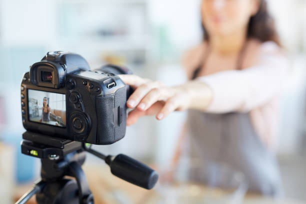 istock Food Blogger Setting Camera 1221405153