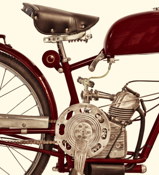 Ancient Italian red motorcycle