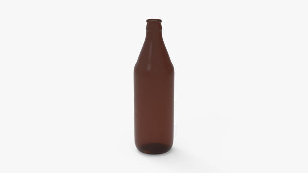 istock Brown soda bottle. Euro Beer bottle. Isolated on white. Clipping path. 3D Rendering. 1221408202