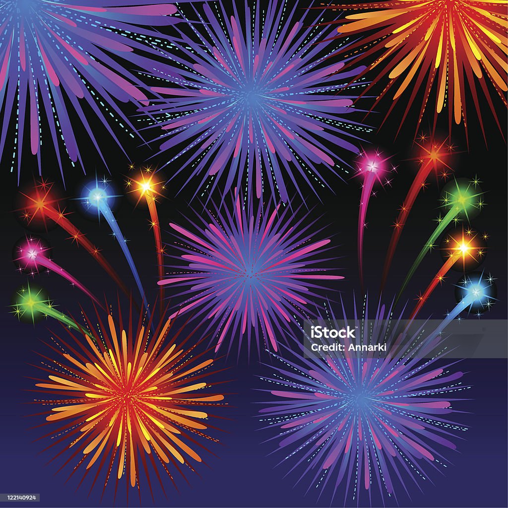Fireworks Display  Anniversary stock vector