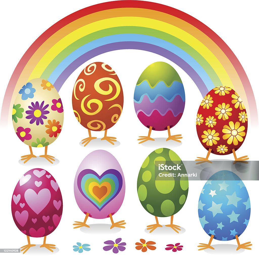 Ostern Eier, Vektor-Illustration-Set - Lizenzfrei Blumenmuster Vektorgrafik
