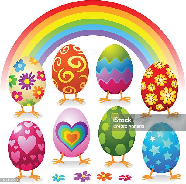 Ostern Eier Vektorillustrationset Stock Vektor Art und mehr Bilder von Blumenmuster - Blumenmuster, Bunt - Farbton, Farbbild