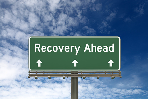 Recovery change ahead billboard highway sign