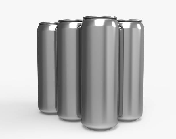 istock Aluminum soda, beer, energy drink tin cans. Isolated on white. Clipping path. 3D Rendering. 1221410905