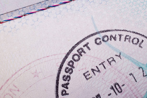 Kontroli paszportowej-wejście pieczęć – zdjęcie