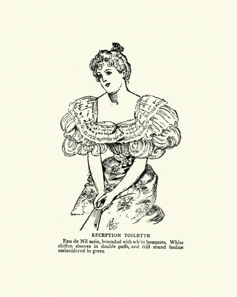 istock Victorian womens fashion, 1890s, Reception toilette dress 1221419329
