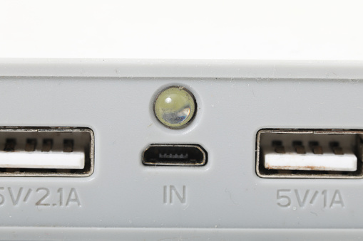 macro on data usb connector black cable