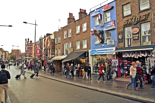 London/United Kingdom; 10/21/2013. Camden Town, a crowded place to shopping.
