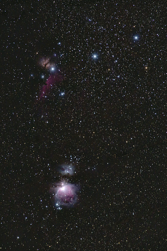 Amateur astro photography taken from Romania using Nikon DSLR and lenses and a tracking mount in the winter sky