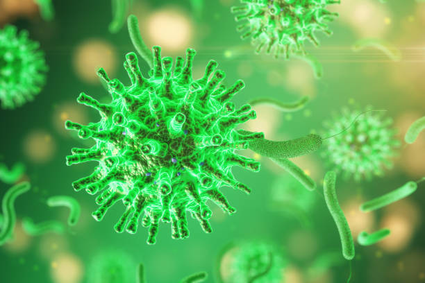 istock Green coronavirus 2019-ncov flu infection. 1221422869