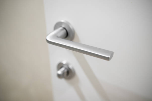 istock Modern, contemporary satin handle and keyhole detail 1221423789
