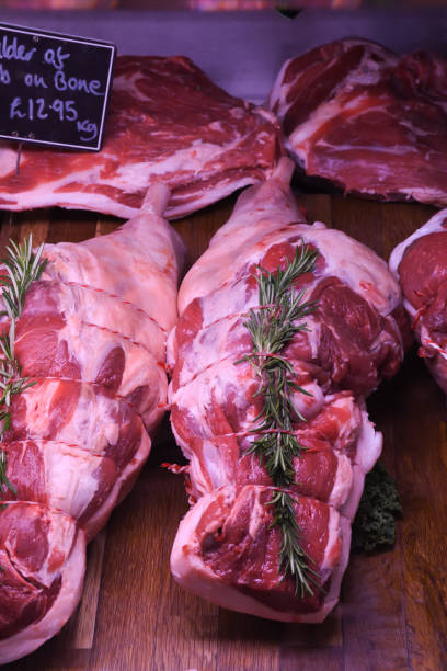 istock Various Meat cuts exposed in the butchery fridge counter. 1221423849