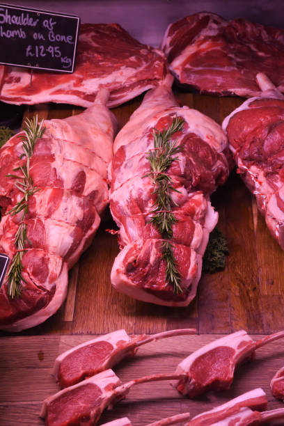 istock Various Meat cuts exposed in the butchery fridge counter. 1221423948