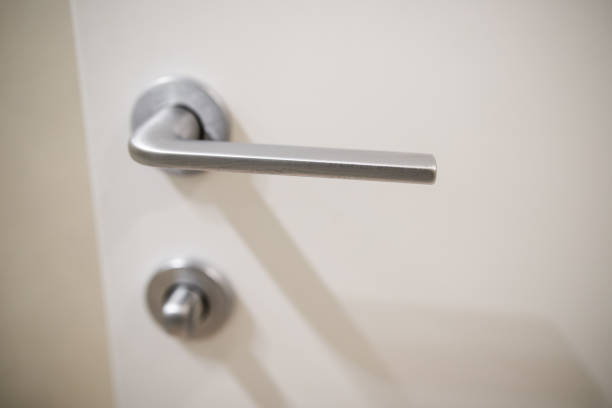 istock Modern, contemporary satin handle and keyhole detail 1221424752