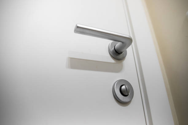 istock Modern, contemporary satin handle and keyhole detail 1221425266