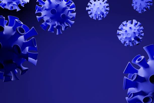 istock Flu COVID-19 virus cell virus background. China pathogen respiratory coronavirus 2019-ncov flu outbreak 3D medical render. Background with realistic 3d blue virus cells 1221427421