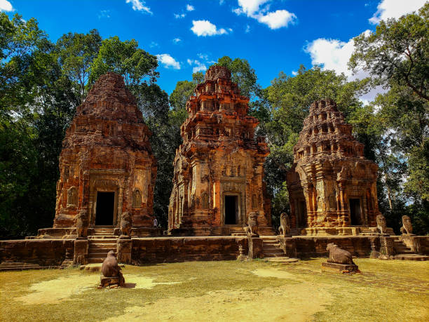 istock Siem Reap, Cambodia, December 31, 2019: Preah Ko temple 1221429286