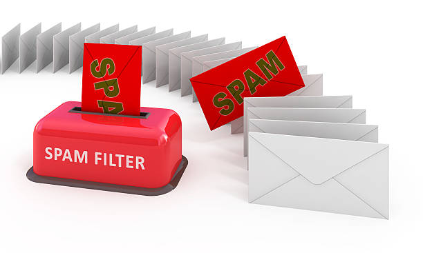 correo basura filtro - clean e mail cleaning clipping path fotografías e imágenes de stock