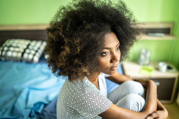 istock Sad and bored woman portrait 1221433896