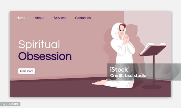 Spiritistic Spiritist Belief Website Interface Idea With Flat Illustrations Stock ...