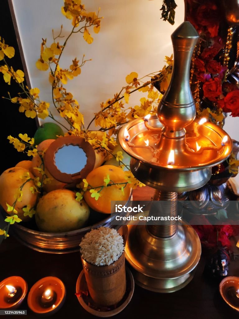 Vishu Decoration Stock Photo - Download Image Now - Onam, Brass ...