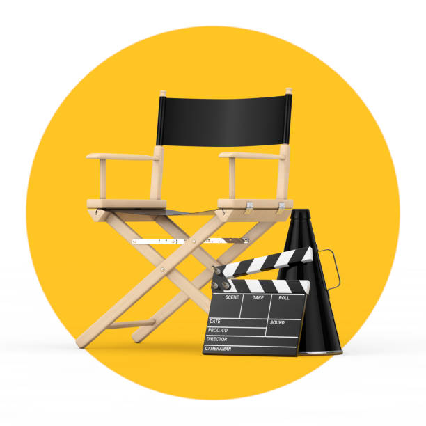 istock Director Chair, Movie Clapper and Megaphone. 3d Rendering 1221439927