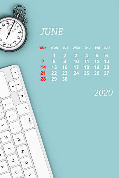 istock 2020 year calendar. June calendar. 3d Rendering 1221440031