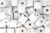 Heap of Toilet Paper Roll. 3d Rendering