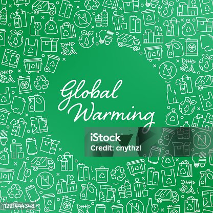 istock GLOBAL WARMING - Recycling and Zero Waste Concept Vector Pattern and Abstract Background. 1221444348