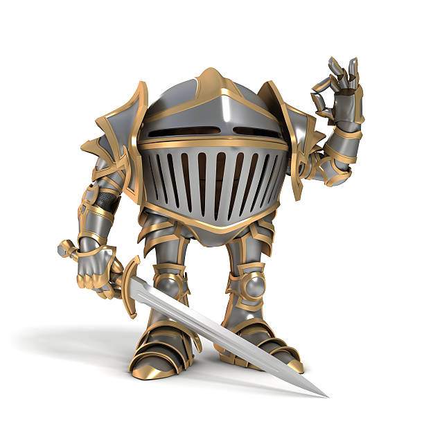 knight - knight cartoon three dimensional shape humor stock-fotos und bilder