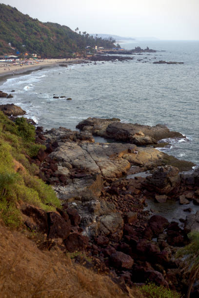 istock Beautiful view to Goa beach from high, India. 1221448376