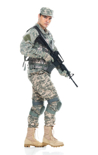 230+ Side View Of An Army Soldier Walking Stock Photos, Pictures ...