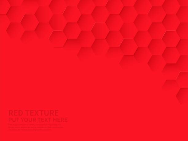 hex textur. rotes sechseck-muster, abstrakte chemie und biotech-technologie wissenschaft vektor sechseckigen modernen papier geschnitten hintergrund - hex farben stock-grafiken, -clipart, -cartoons und -symbole