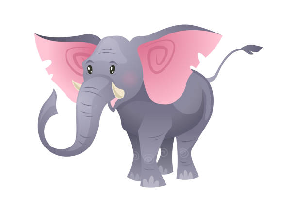 ilustrações de stock, clip art, desenhos animados e ícones de cartoon cute elephant. fashion cuteness jungle wild funny vector animal for card or shower design - world record illustrations