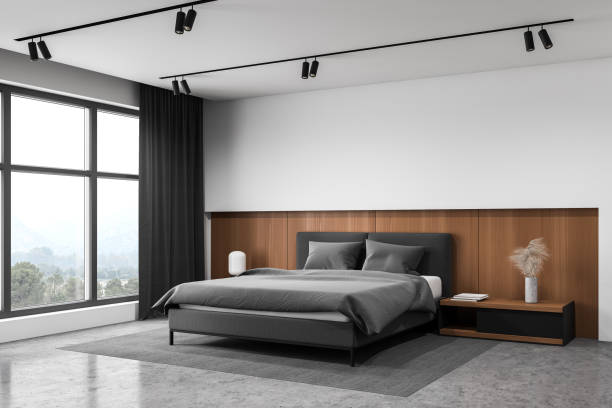 istock White and wooden master bedroom corner 1221455143